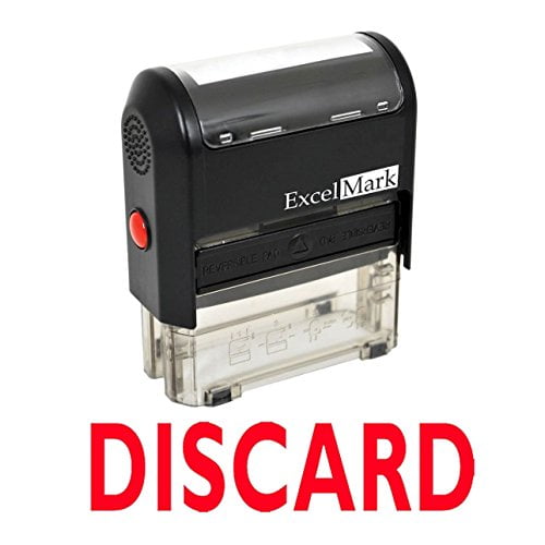 DISCARD Self Inking Rubber Stamp - Red Ink (ExcelMark A1539) - Walmart.com