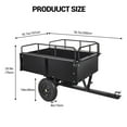 thumbnail image 2 of 750 lbs Heavy-Duty Steel Dump Cart,15 Cubic Feet Garden Utility Trailer, Hand Pull or Foot Pedal Dump Cart for ATV, UTV, Lawn Mowers and Tractors, 2 of 8