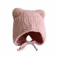 thumbnail image 4 of YWOAGH Winter Baby Hat with Soft Ears Cozy Warm Lined Cap for Boys Girls Cold Weather Outdoor Pink 1-2 Years, 4 of 4