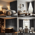 thumbnail image 6 of SNITIE 2 Panels Luxury Velvet Light Filtering Curtains, Thermal Insulated Grommet Drapes for Living Room, Super Soft Window Curtains for Home Decor, 6 of 8