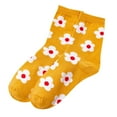 thumbnail image 2 of Viluyesy Womens Crew Socks, Breathable Stretch Floral Fashion Cotton Knitted Casual Mid-Tube Socks White, 2 of 3