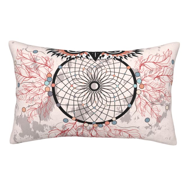 Balery Dreamcatcher With Owl Funda de Cojín Estampada, Regalos para Mujeres, Regalos de Amor para Ella, Regalos para Novia o Esposa, Funda de Almohada-14"x20"