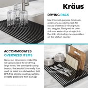 KRAUS Multipurpose Over-Sink Roll-Up Dish Drying Rack in Light Grey