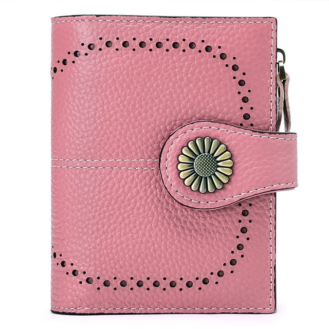 Cartera corta de estilo europeo y americano para mujer con cremallera y hebilla a la moda