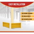 thumbnail image 4 of 2 Pack 4' x 15" Bolt-On Steel 3-Rib Guard Rails for Warehouse Aisle, Corners, and Equipment Protection 12,000 lbs - Yellow, 4 of 10
