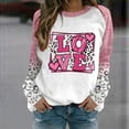 thumbnail image 2 of VALMASS Plus Size Valentine's Day Raglan Sleeve Sweatshirts Fashion Print Cozy Tops Casual Crewneck Tunic Sweatshirts (2XL, Pink), 2 of 3