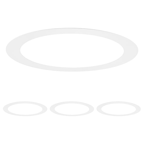 Uxcell 4-Pack Goof Rings for 6" Recessed Lights, 5.7" ID 7.3" OD Durable Steel Trim Ring Flush Mount White