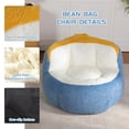 thumbnail image 3 of PAPROOS Oversized Bean Bag Chair for Adults, Plush Faux Fur Bean Bag Sofa Chair with Back Support, Foam Filled Lounge Chair, No Assembly, Blue, for Bedroom, Living Room, Dorm, 3 of 12