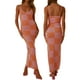 thumbnail image 1 of Vestido lencero Tsseiatte para mujer, con estampado de cuadros, sin mangas, tirantes finos, espalda descubierta, largo de verano, 1 of 6