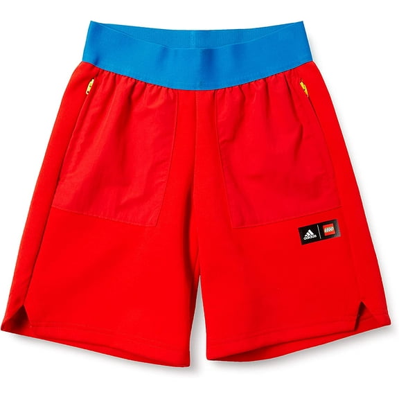 adidas Kid's Classic Lego Shorts, Red/Bright Blue/ Yell, Large