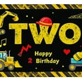 thumbnail image 3 of Construction Themed Happy 2 Birthday Banner with Tractors Cranes Helmets for Birthday Party Decorations Backdrop Photography Props Party Supplies, 3 of 7