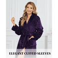 thumbnail image 3 of AMITOFO Women's Hooded Plush Robe – Soft Warm Fleece Long Bathrobe, Cozy Spa Housecoat with Pockets, 3 of 8