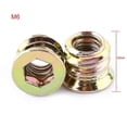 thumbnail image 1 of 20 piezas de insertos roscados para muebles de madera, tornillos con tuercas de inserción roscadas, sujetadores roscados de acero al carbono galvanizados [M8*15 mm], 1 of 5