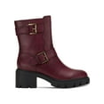 thumbnail image 2 of SUN STONE Womens Maroon Lug Sole Comfort Lionell Round Toe Block Heel Zip-Up Moto 5 M, 2 of 3