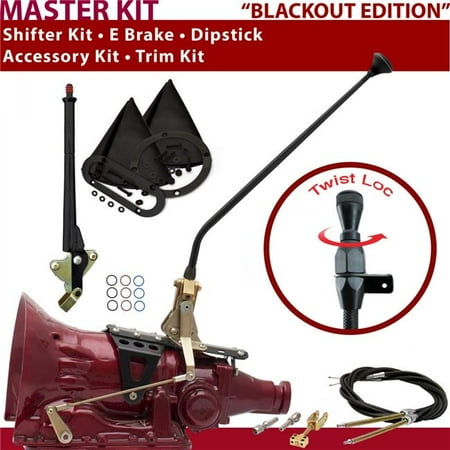 American Shifter C4 Shifter Kit Black 23 in. E Brake Cable Trim Kit Dipstick for F77C4