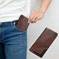 thumbnail image 5 of Billetera con bloqueo RFID para hombre | Díptico de cuero de plena flor para hombre | Bolso vintage de gran capacidad | Organizador de viajes y negocios | Ranuras para tarjetas, ventana de, 5 of 5