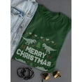 thumbnail image 3 of Merry Christmas With Dinosaurs T-Shirt Women -Smartprints Designs, Female x-Large, 3 of 4