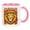 Pink, variant on Abstract Lion Rainbow Illustration Ceramic Mug, 11oz Lion Coffee Cup with Comfortable C-Shaped Handle, Vibrant Print King Mane Tea Mug, Unique Colorful Animal Gift for Office or Home