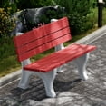 thumbnail image 3 of Wildridge Heritage 4' Park Bench, Cardinal Red and White - Outdoor All-Weather HDPE Furniture, 3 of 4