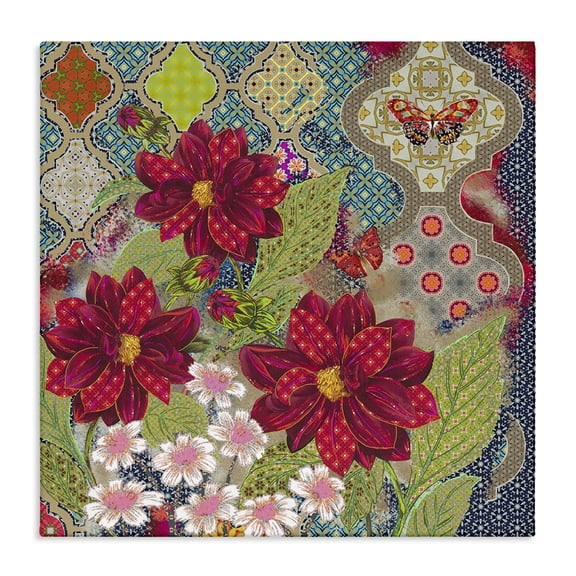 Stupell Industries Eclectic Intricate Arabesque Pattern Floral Butterfly Canvas Art, 24 x 24, by Sangita Bachelet
