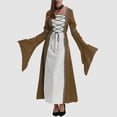 thumbnail image 4 of WILLBEST Pantalon de Robe pour Femmes avec Poches Robe Rétro Couleur Unie Manches Trompette Longue Robe Vintage Robe Gothique pour Femmes, 4 of 5