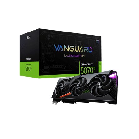 MSI GeForce RTX 5070 Ti 16G VANGUARD SOC LAUNCH EDITION Graphics Card, 16GB GDDR7, DPx3, HDMIx1