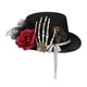 thumbnail image 1 of Sombrero de copa Steampunk jinwen con Mano de esqueleto flor y engranajes, 1 of 8