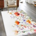 thumbnail image 2 of Pastoral Wild Flowers 3x5 Area Rugs for Living Room, Farmhouse Floral Leaves Plants Non Slip Floor Mat Washable Low-Profile Indoor Carpet for Bedroom, Dining Room, Bathroom, 2 of 9