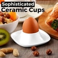 thumbnail image 2 of Flexzion Hueveras para Huevos Cocidos Suaves - Juego de 6 Hueveras de Cerámica - Hueveras Apilables con Base para Servir Desayuno Brunch - Decoración de Mesa de Cocina Blanco, 2 of 5