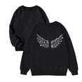thumbnail image 4 of WAYUTE Girls Sweatshirt Sparkly Wing Design Kids Long Sleeve Crewneck Sweatshirt for Big Kids Layering Fall Outfits Casual Streetwear,Black,Size 6-7 Y, 4 of 4