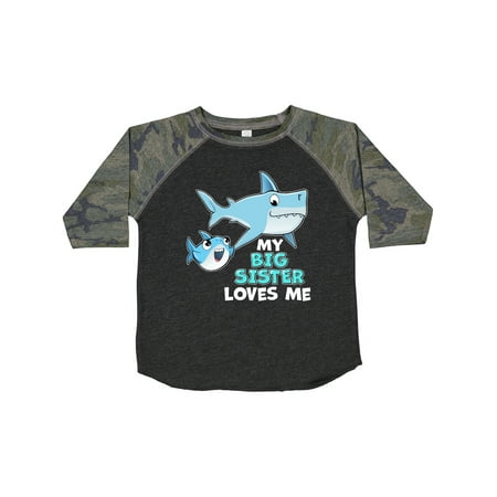 

Inktastic My Big Sister Loves Me with Cute Sharks Gift Toddler Boy or Toddler Girl T-Shirt