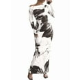 thumbnail image 2 of Women'S Bodycon Maxi Dress Fall Spring Fashion Long Sleeve Floral Print Tight Fitted Party Club Ruched Dresses Black XXL, 2 of 7