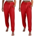 thumbnail image 1 of FAIWAD Womens Cinch Bottom Sweatpants 2PC High Waisted Drawstring Fleece Baggy Jogger Workout Trousers, 1 of 7