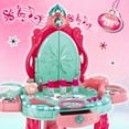 thumbnail image 5 of Flooyes Kids Vanity Set with Mirror and Stool, Pretend Play Girls Makeup Vanity Table Set with Light and Sounds, Toy Gift for Toddlers Girls 3 4 5 6 Years Old, 5 of 7