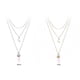 thumbnail image 3 of Bohemia Style Alloy Three-layer Necklace Moon Pink Crystal Pendant Women Dress Accessories, 3 of 5