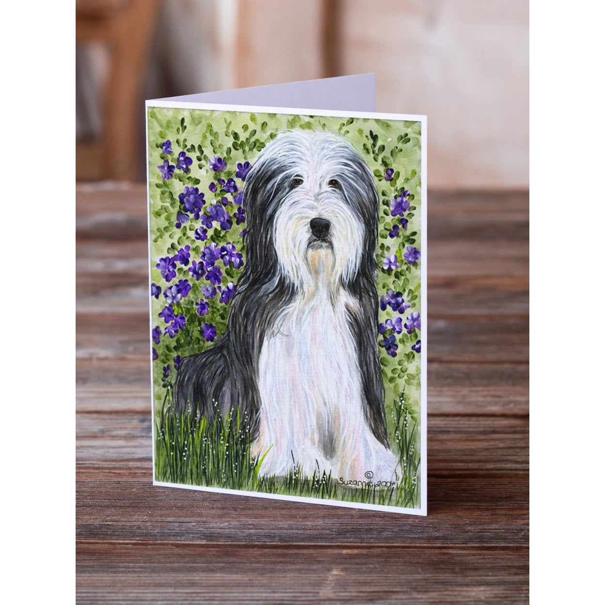 Bearded Collie Greeting Cards and Envelopes Pack of 8