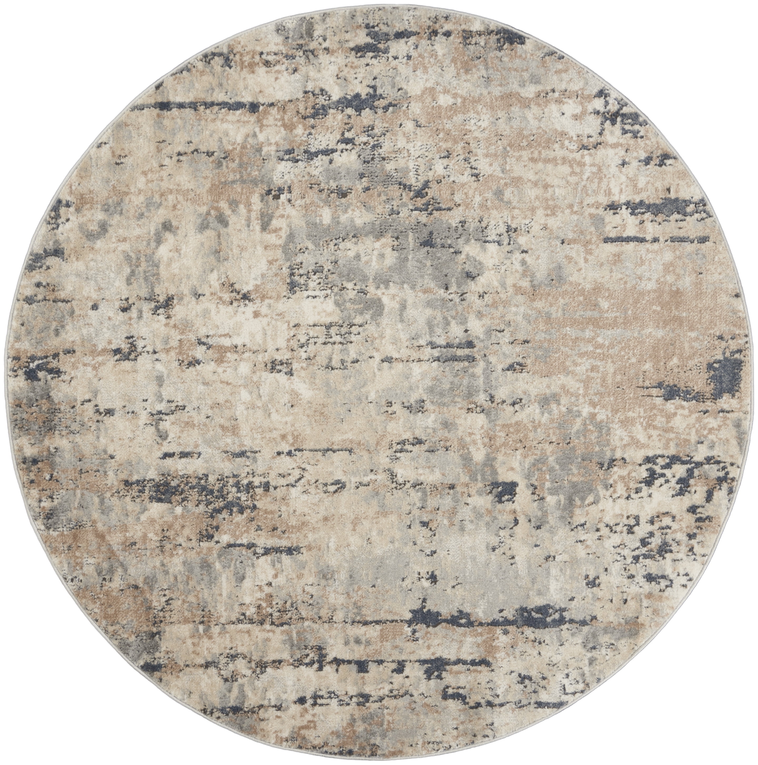 Nourison Concerto Rustic Beige/Grey 5'3" x round Area Rug, (5 Round)
