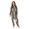 thumbnail image 2 of FORMRS Onesies Pajama for Adults Unisex Hoodie Winter Jumpsuit One Piece Sleepwear, Sizes S-2XL, Green Tartan Pattern, 2 of 7