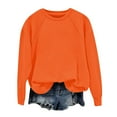 thumbnail image 4 of Holzkary Sweatshirts for Women Hoodies Long Sleeve Crewneck Sweatshirt Soft Comfy Loose Fit Top Graphic Printed Pullover Top Comfy Fall Winter Outfits Clothes 2025 Fashion Orange Xl, 4 of 4