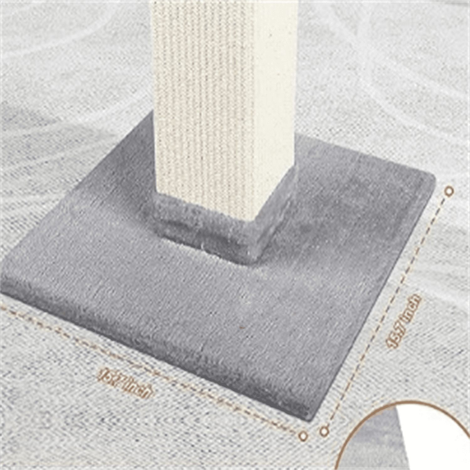 Cat Scratching Post 33 inch for Indoor Cats, High Cat Scratch Post Grey, Cat Tree for Full-Body Stretching, Protect Your Furniture
