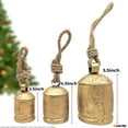 thumbnail image 2 of Shabby Chic Set of 3 Country Rustic Style Bells Handmade Metal Harmony Christmas Hanging Cow Bell Set on Jute Rope (Small), 2 of 6