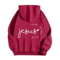 thumbnail image 3 of Women's Sweatshirts Hoodies Jesus Loves You Hoodies Letter Print Christian Sweatshirt Oversized Women Hoodies Pullover Fall Sweatshirt Cute Teen Clothes, 3 of 3