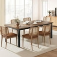 thumbnail image 4 of Industrial Dining Table for 6-8 People, 78.7 in Long Wooden Kitchen Table with Sturdy Metal Frame, Seats 6 Rectangular Counter for Dinner, Kitchen, Dining Room - Rustic Brown & Black Finish, 4 of 7