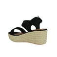 thumbnail image 3 of City Classified Women Wedge Sandals Open Toe Ankle Strap Flatform Espadrilles Platform LUTHOR-S Black 6, 3 of 3