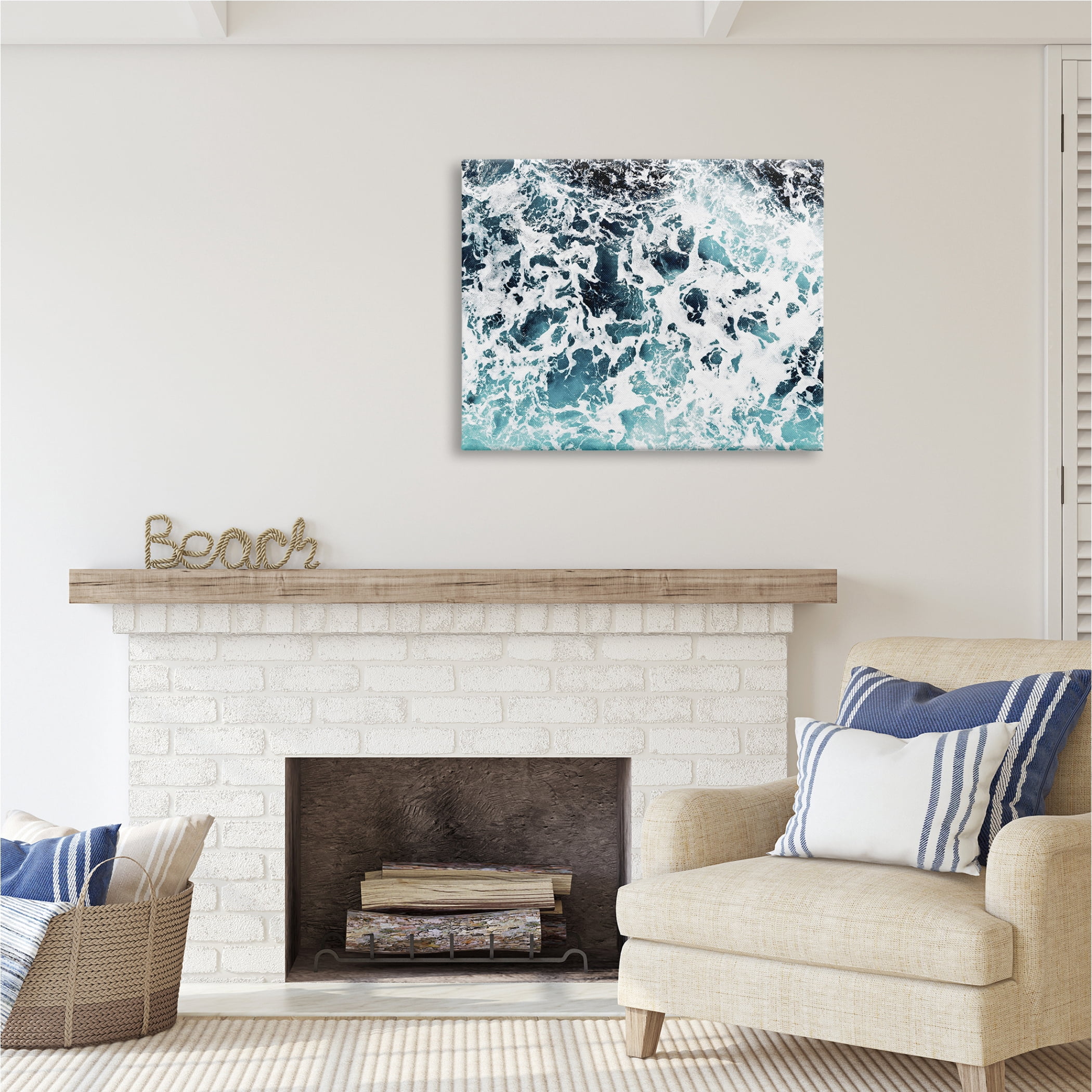 Stupell Industries Abstract Ocean Foam Pattern Nature Painting Gallery Wrapped Canvas Print Wall Art, 40 x 30