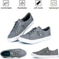 thumbnail image 3 of JENN ARDOR Women's Low Top Canvas Sneakers Slip-on Elastic Belt Walking Shoes, 3 of 6