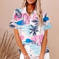 thumbnail image 2 of Camisas de Manga Corta para las Mujeres Impresas Cuello Redondo Blusa Casual, Fluido Y Versátil de las Mujeres, 2 of 5