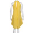 thumbnail image 3 of Qarigey Vestido de tiras Traje de verano con cuello halter Transpirable Moda al aire libre Estilo simple Vestidos sin mangas elegantes Vestidos Amarillo XXL, 3 of 6