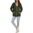 thumbnail image 7 of Women Oversized Hooded Zip Up Cardigan Sweatshirts Long Sleeve Hoodie Casual Lightweight Sweater Fashion Jacket, Army Green, XL, 7 of 7