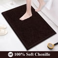 thumbnail image 2 of Vaukki 3 Piece Bathroom Rugs Set, Chenille Ultra Soft Non Slip Absorbent Bath Mats, Quick Dry Machine Washable Shaggy Bath Rugs with Contour Mat, Brown, 2 of 10